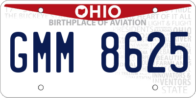 OH license plate GMM8625