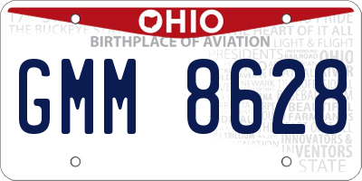 OH license plate GMM8628