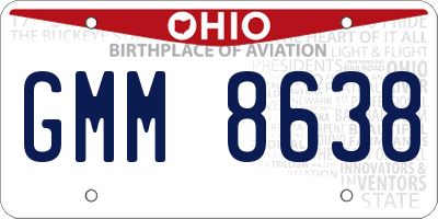 OH license plate GMM8638