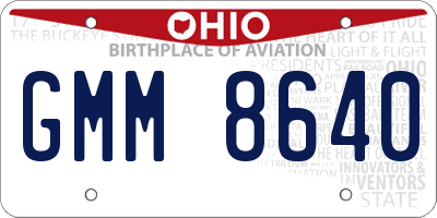 OH license plate GMM8640