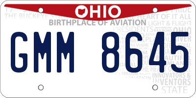 OH license plate GMM8645