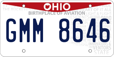 OH license plate GMM8646