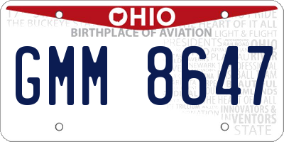 OH license plate GMM8647