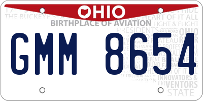 OH license plate GMM8654
