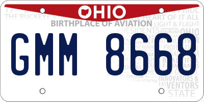 OH license plate GMM8668