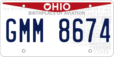 OH license plate GMM8674
