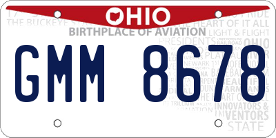 OH license plate GMM8678