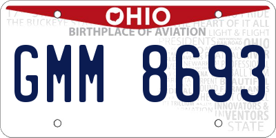 OH license plate GMM8693