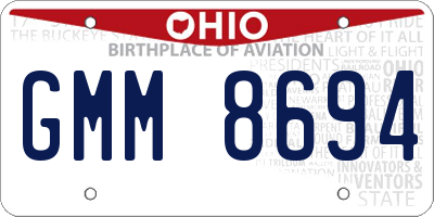OH license plate GMM8694