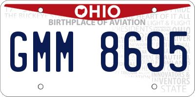 OH license plate GMM8695