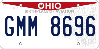 OH license plate GMM8696