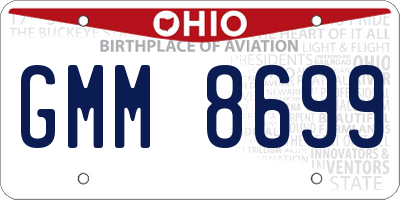 OH license plate GMM8699