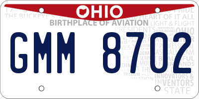 OH license plate GMM8702