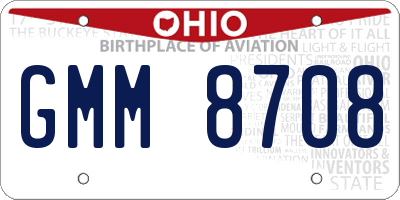 OH license plate GMM8708