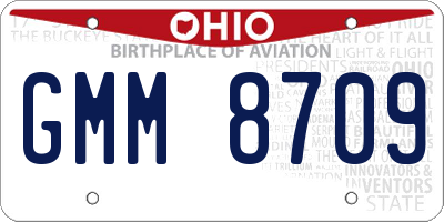 OH license plate GMM8709