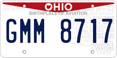 OH license plate GMM8717
