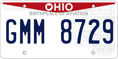 OH license plate GMM8729