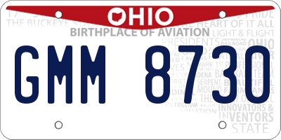 OH license plate GMM8730