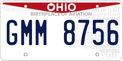 OH license plate GMM8756