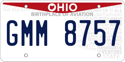 OH license plate GMM8757