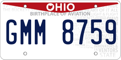 OH license plate GMM8759