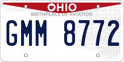 OH license plate GMM8772