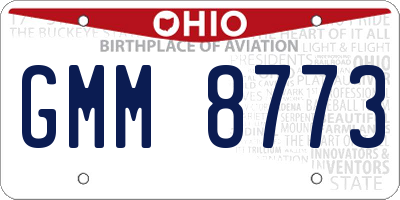 OH license plate GMM8773