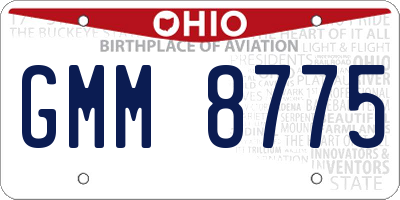 OH license plate GMM8775