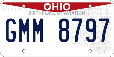 OH license plate GMM8797