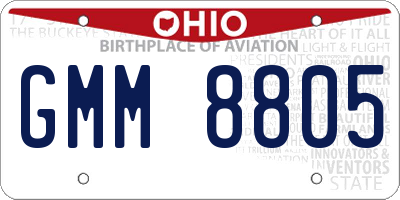 OH license plate GMM8805