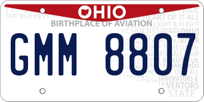 OH license plate GMM8807