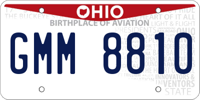 OH license plate GMM8810