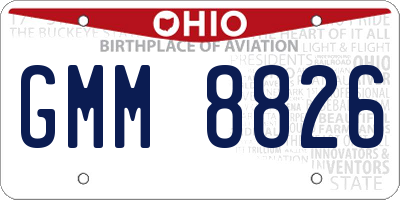 OH license plate GMM8826