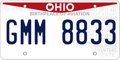 OH license plate GMM8833