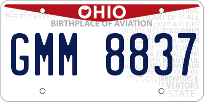 OH license plate GMM8837