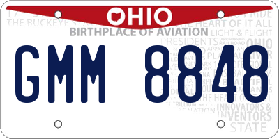 OH license plate GMM8848