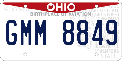 OH license plate GMM8849