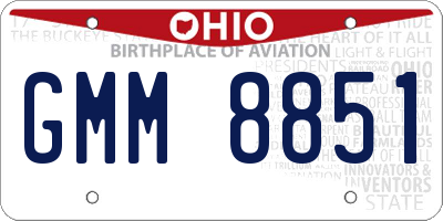 OH license plate GMM8851