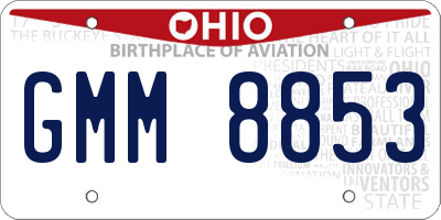 OH license plate GMM8853
