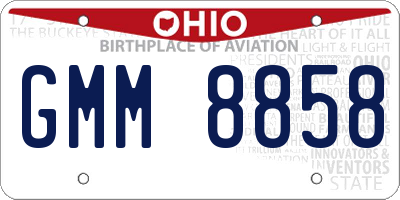 OH license plate GMM8858