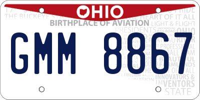 OH license plate GMM8867