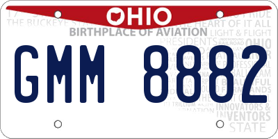 OH license plate GMM8882