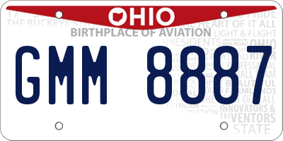 OH license plate GMM8887