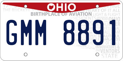 OH license plate GMM8891