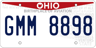 OH license plate GMM8898