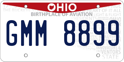 OH license plate GMM8899