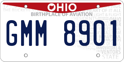 OH license plate GMM8901