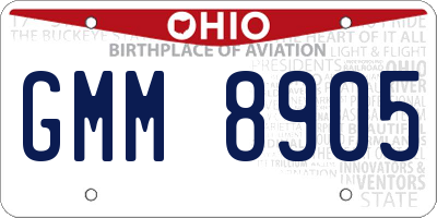 OH license plate GMM8905