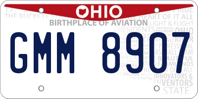 OH license plate GMM8907