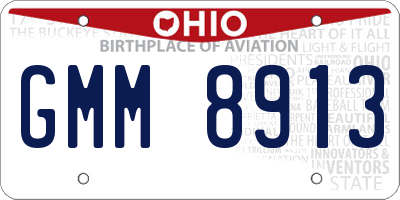 OH license plate GMM8913